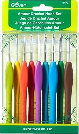 Clover Amour Crochet Set Plastic Multicolor 9 Pieces Brand Clover view 2