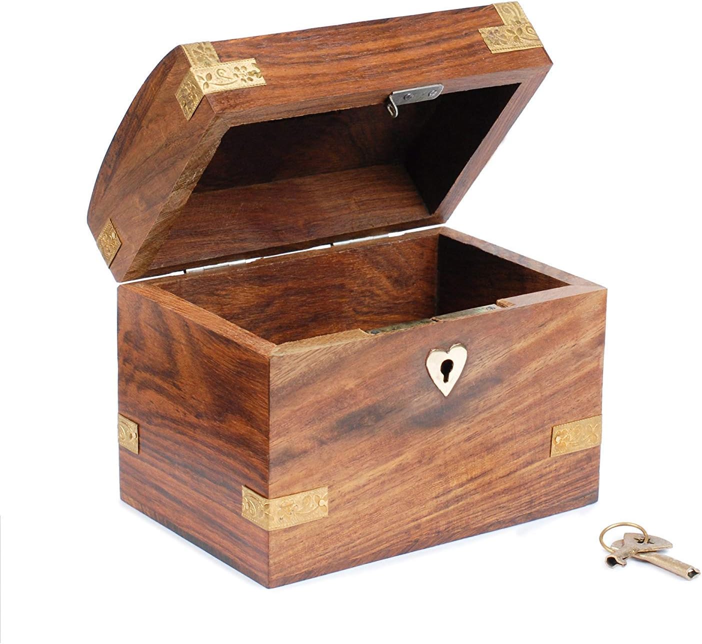 Rusticity® Wood Coin Bank for Kids and Adults Treasure Chest Design