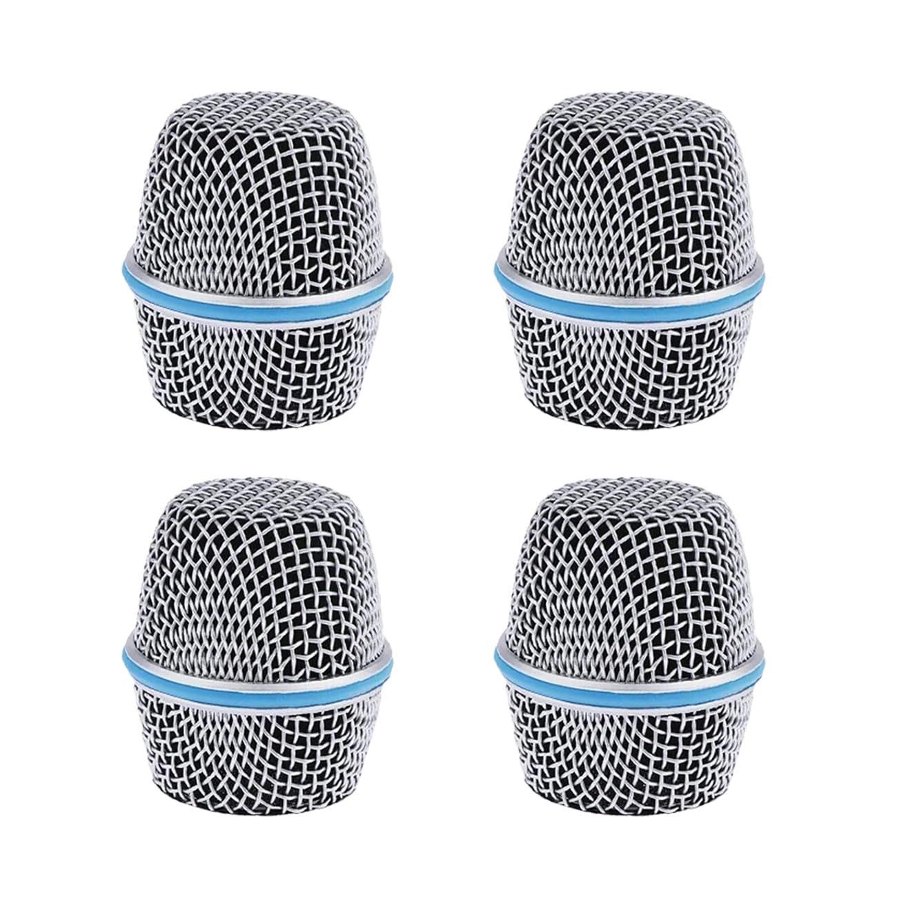 Replacement Microphone Grill, Steel Mesh Mic Grille Ball Heads Windscreen Cover with Inner Foam, Fits for Mic Head Beta 87, Sliver (sliver, 87A - 4pcs)