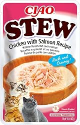 INABA Churu Stew Cat Treats Chicken Salmon 40g Rich Creamy Low Cal