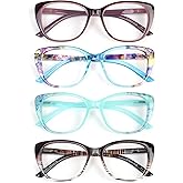 eyeezi Cat Eye Reading Glasses for Women-Blue Light Reading Glasses for Women Readers with Flexible Spring Hinges, Anti-Glare Readers 2.50+