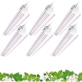 Barrina 2FT T8 Grow Light, 144W(6 x 24W), 800W Equivalent, Full Spectrum, Sunlight Plant Light, LED Grow Light Bulbs, for Indoor Plant Growing, with V-Shaped Reflector, Pinkish White, 6-Pack