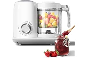AMZBABYCHEF Baby Food Maker | Baby food Processor | 4 in 1 Baby Food Puree Blender Steamer Grinder Machine Auto Cooking & Grinding with Knob Control, BPA Free