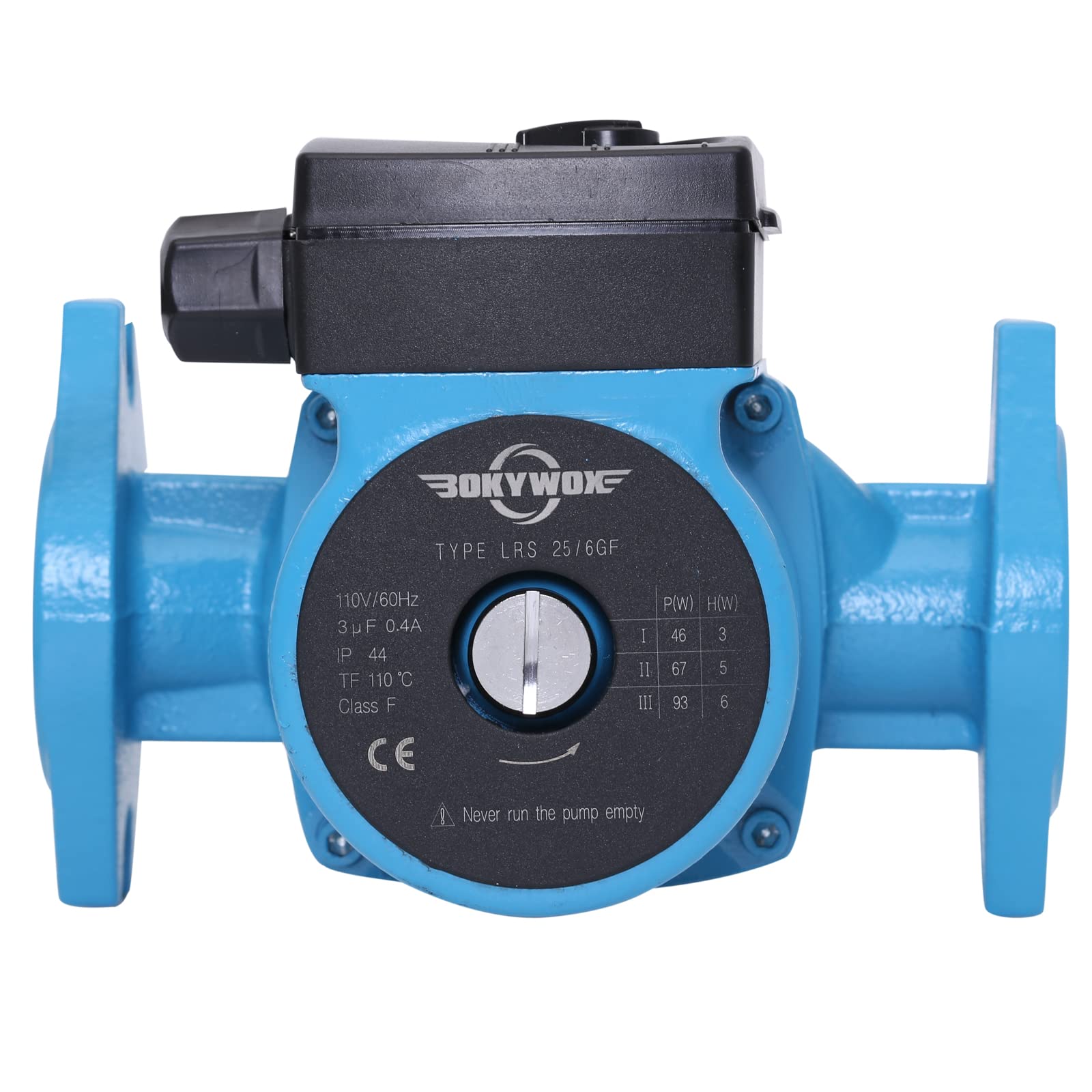 BOKYWOX 3-Speed 1 Inch Hot Water Recirculating Pump, 1/8HP Booster Pump, 110-120V, Flange Circulation Pump for Water Heater/Floor Heating