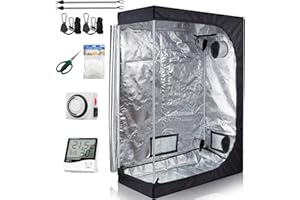 CDMALL ALPHAPAR Grow Tent Room Complete Kit 48"x24"x72" Kit Hydroponic Growing System Indoor Plants Growing Dark Room + Five Hydroponics Growing Setup Accessories (48"x24"x72" Kit)