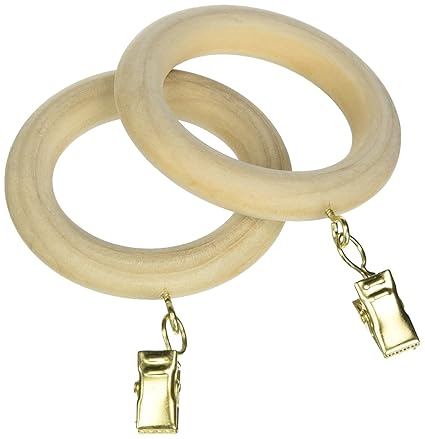 Buy Wood Drapery Rings W Eyelet Removeable Clip Kirsch Wood
