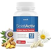 SYNERYA Advanced Sciatic Nerve Support Relief: Sciati Alpha Lipoic Acid, Vitamin B Complex - Sciatica Dietary Supplement - 120 Ease to take Capsules