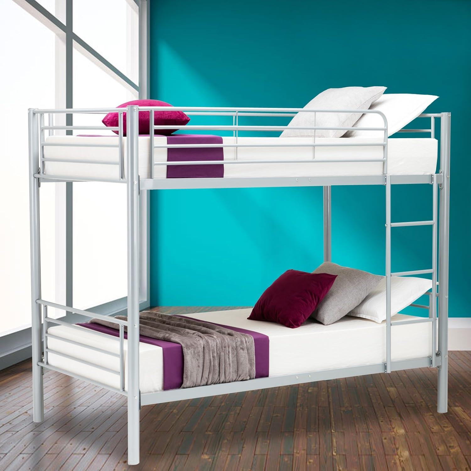 Amazon DFM Twin over Twin Metal Bunk Beds Frame Kids Adult