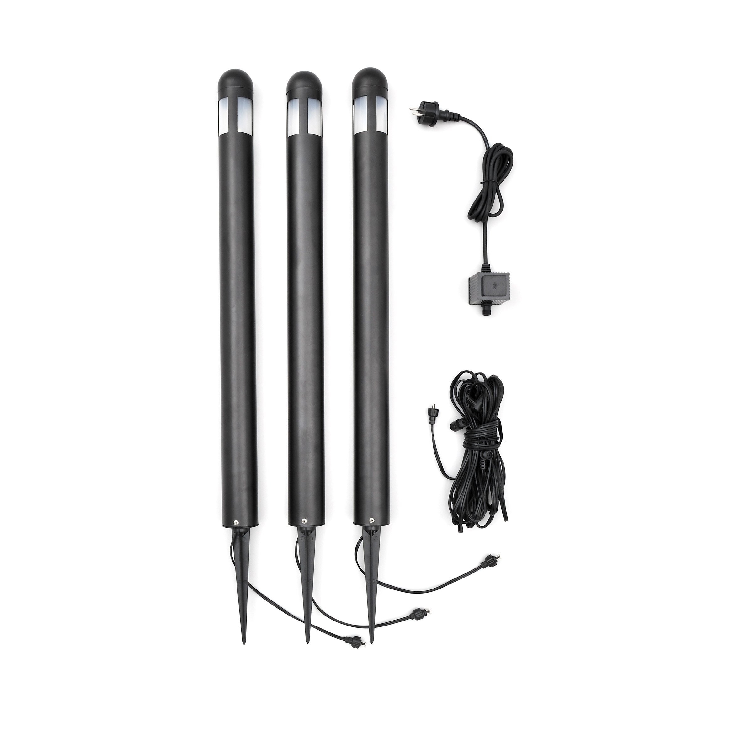 Konstsmide Amalfi Pathway Decoration Lights - Aluminium Black, Set of 3