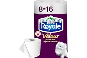 Royale Velour Toilet Paper, 8 Equal 16 Rolls, 142 Bathroom Tissues per roll
