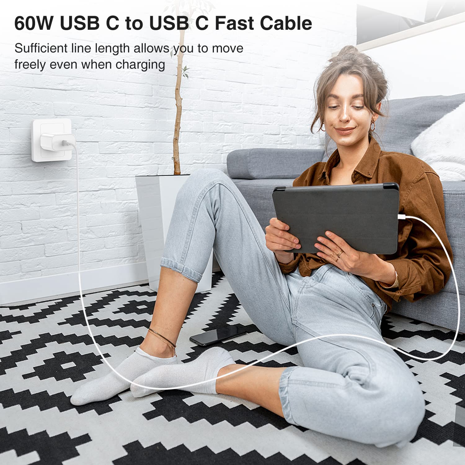 iPhone 17 16 15 Fast Charger 10ft, USB C Charging Block and Long Type C to C Cable Cord, iPad Wall Plug Power Adapter Cube Brick for Apple iPhone 17 Pro Max/17 Air/16 e/16 Pro/15 Plus/15 Mini/Samsung