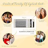 QUEWEL DIY Eyelash Extensions Kit 144 Cluster Lashes Bond Seal Tweezer Remover view 7