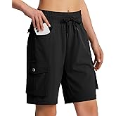 Women's 9" Hiking Cargo Shorts Quick Dry Lightweight Summer Shorts for Camping Travel Golf 6 Pockets