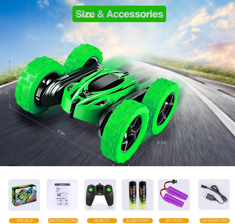 RC Cars Stunt boy Toys (Green): Toys & Games
