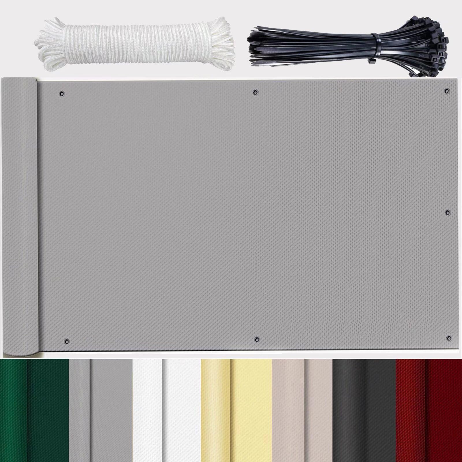 Balcony Border 80 cm High Grey Balcony Border Balcony Cladding Wind Protection Balcony Cladding Balcony Cladding Balcony Cladding 80 x 1000 cm