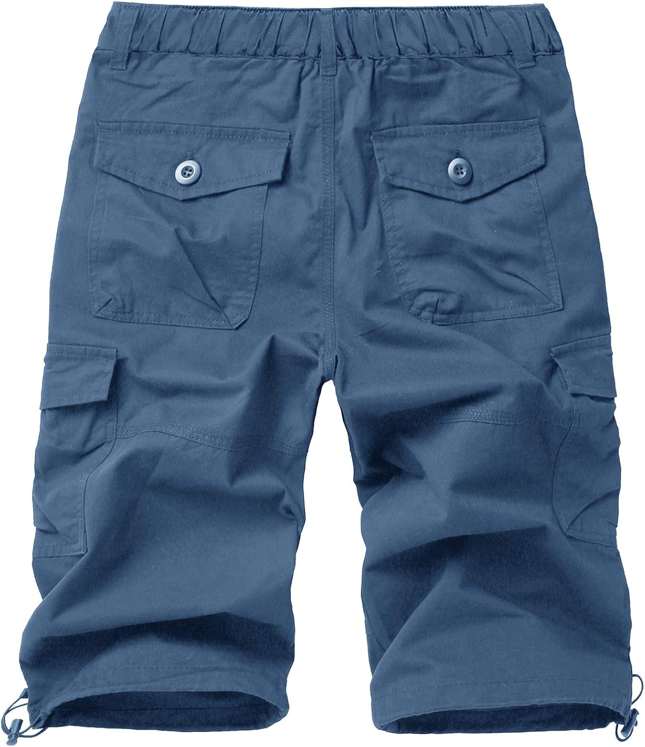 FASKUNOIE Men's 3/4 Cotton Cargo Short Pants Casual Loose Fit Outdoor Capri Long Shorts with Seven Pockets: Clothing