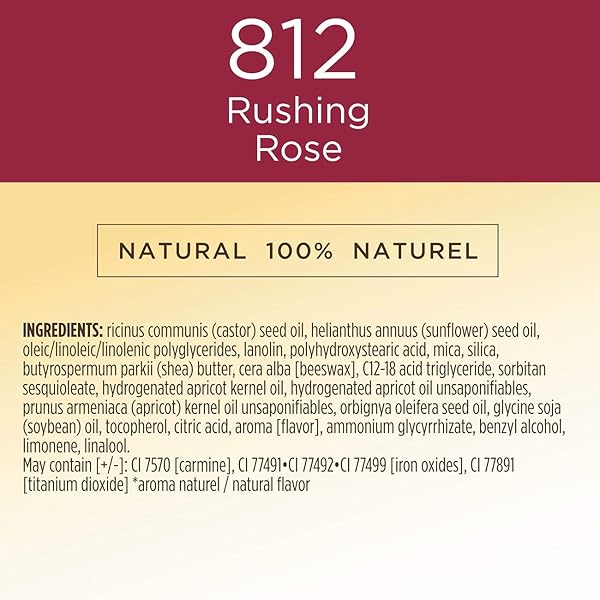 BURT’S BEES 100% NATURAL GLOSSY LIQUID LIPSTICK, RUSHING ROSE, 1 TUBE