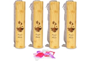 AODIYA Set of 4 Small Bamboo Scattering Urn Tube for Human Ashes, ECO Friendly Bamboo Spreading Cremation Tube Urn for Human Pet Ashes(Ocean Sunset)