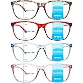 Ronecool Progressive Multifocus Reading Glasses for Women Blue Light Blocking Glasses with Spring Hinge