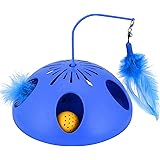 WINGPET Interactive Cat Toys 2 Speed Mode - Electronic Battery Operated Smart Automatic Motion Cat Toy, Spinning Feather Ball