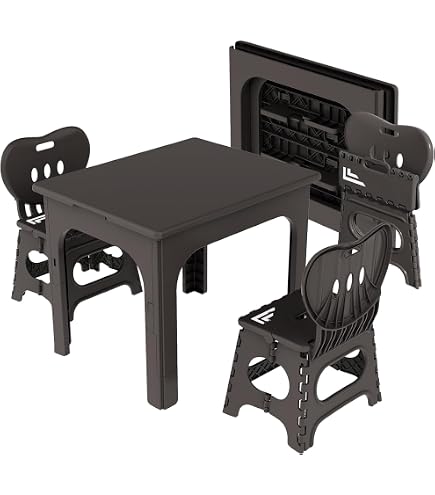 Amazon.com: UNICOO® Kids Folding Table and Chairs Set, Kids Table