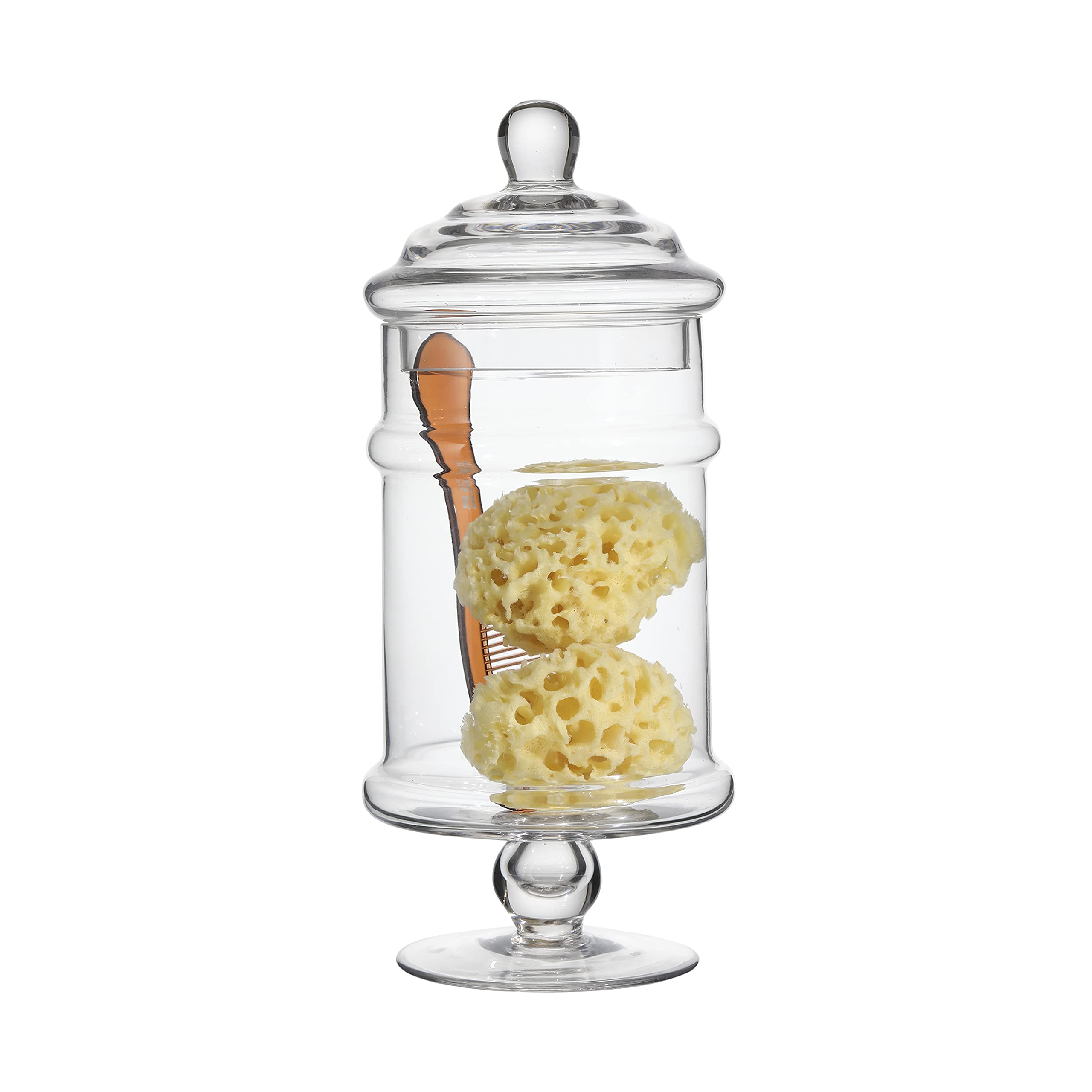 Photo 1 of [NO LID] Motifeur Glass Apothecary Jars, Bathroom Storage Organizer Stand, Decorative Wedding Candy Buffets Container (Clear)