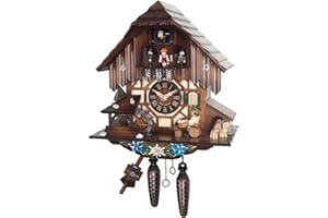 OFF THE WALL TOYS Alexander Taron Importer 464MT Engstler Weight-Driven Cuckoo Clock-Full Size-12.5" H x 11" W x 7" D, Brown