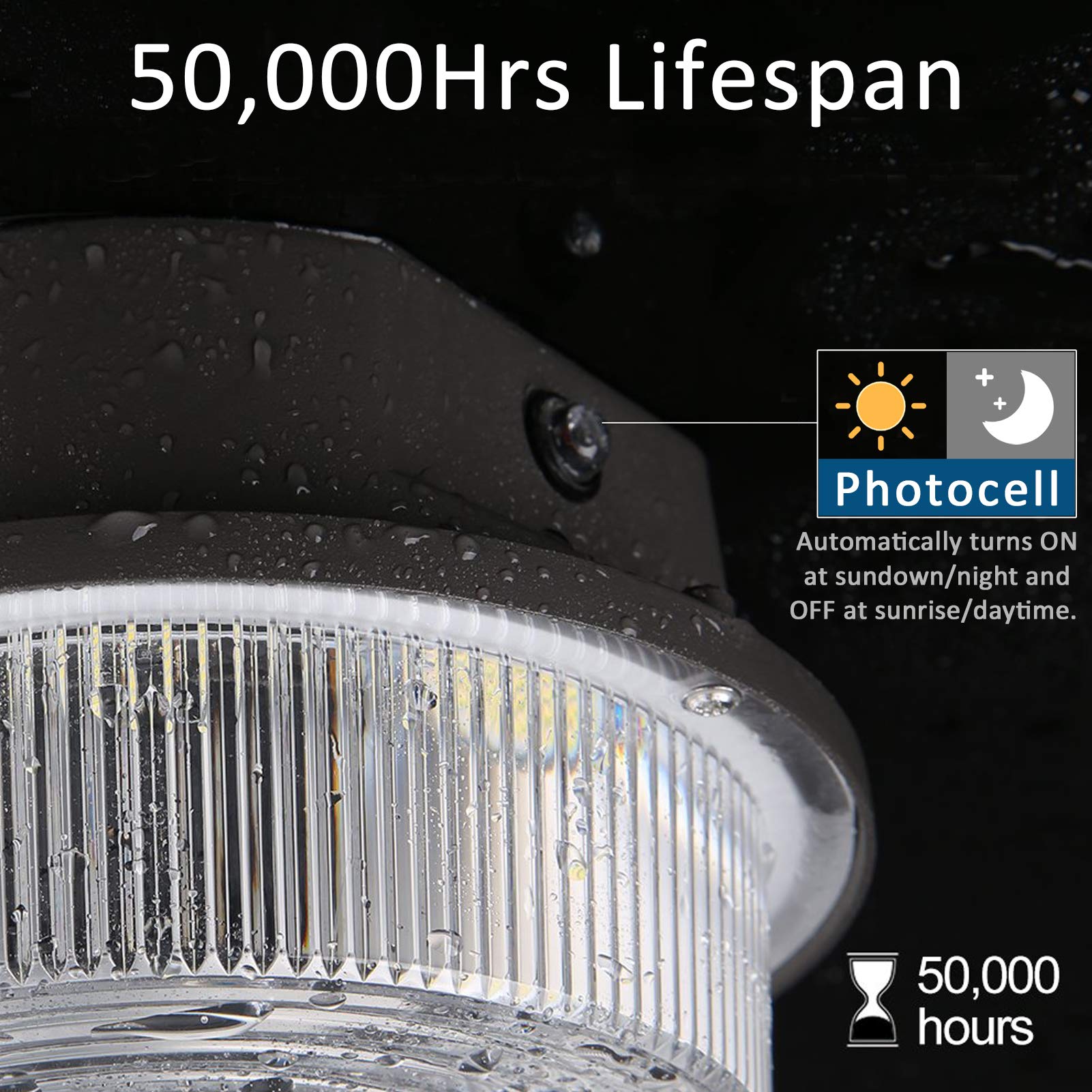 SZGMJIA LED Barn Light 50W, Dusk to Dawn Outdoor Yard Light with Photocell Ultra Brightness 5000K Daylight 7500lm, 500W MH/HPS Replacement, AC100-277V IP65 Waterproof for Farmhouse Area