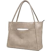 Large Tote Bag for Women Work with Zipper 16L Vegan Leather Ladies Travel Purses and Handbags