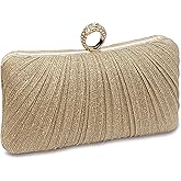 RonFoxi Clutch Purse for Women, Evening Bag with Removable Chain Strap Elegant Handbag for Wedding/Prom/Cocktail/Party