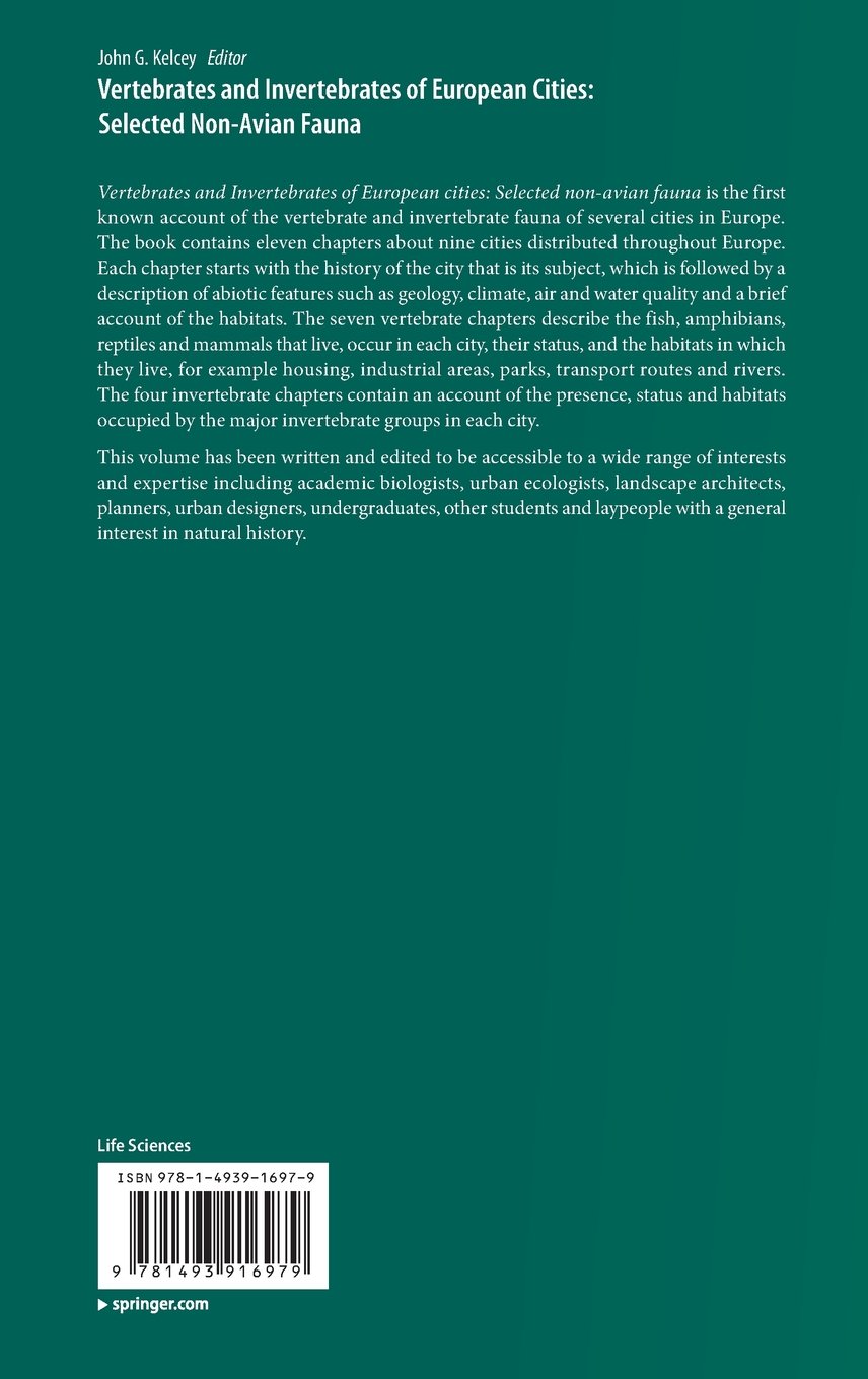 Buy Vertebrates And Invertebrates Of European Cities - 