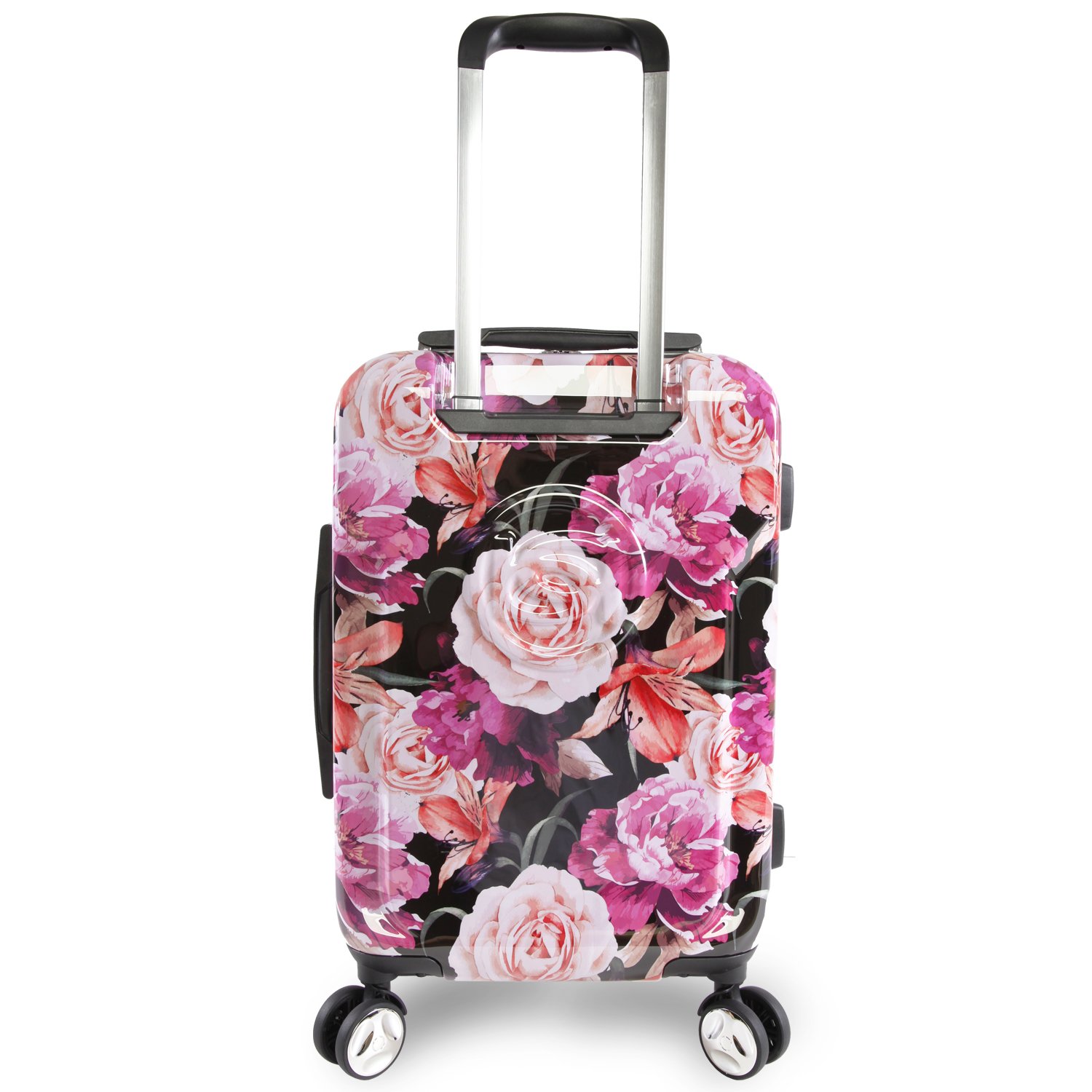 BEBE Women's Marie 21" Hardside Carryon Spinner Luggage, Black Floral