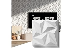 Art3d 3D Wall Panels 20 Pack, 11.8" x 11.8" (19 Sq.ft) PVC Wall Panels, Glue Up Wall Decor for Living Room, Bedroom, Office, White