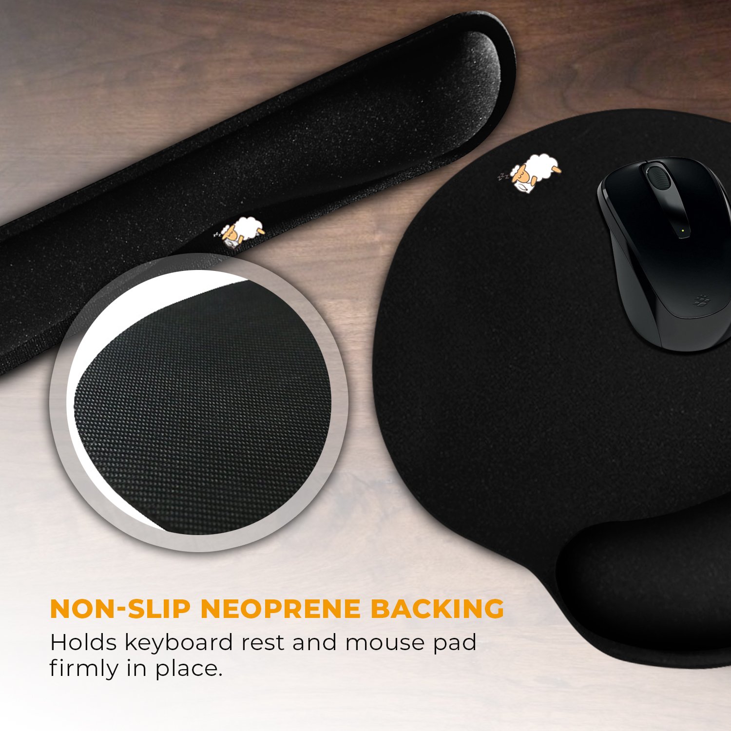 CushionCare Keyboard Wrist Rest Pad - Mouse Pad Included - Ergonomic Support - Made of Foam That Is Built to Last- Provides Comfort and Support to Hands