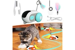 EZGHAR Teazys - Cat Toy Turbo Tail 2.0-2024 Premium Turbo Tail 2.0 Cat Toy, Turbo Tail Popper Cat Toy, Three Modes Interactive Teazys Cat Toy, Gravity-Sensing Movement, Let Your Cat Play Happily (Blue)