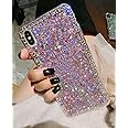 Accgoal for iPhone XR Case,for iPhone XR Glitter Sparkle Bling Case for Girly Women,Rhinestone Bumper Protective Pink Cover for Apple iPhone XR (Pink)