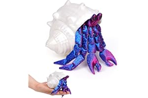 SHUWND 3D Printed Hermit Crab Fidget,3D Printed Dynamic Animals Toy,Full Articulated Flexible Crystal Hermit Crab Fidget Toys,Adults Fidget Toys for Autism ADHD,Home Office Decor (Blue Purple)