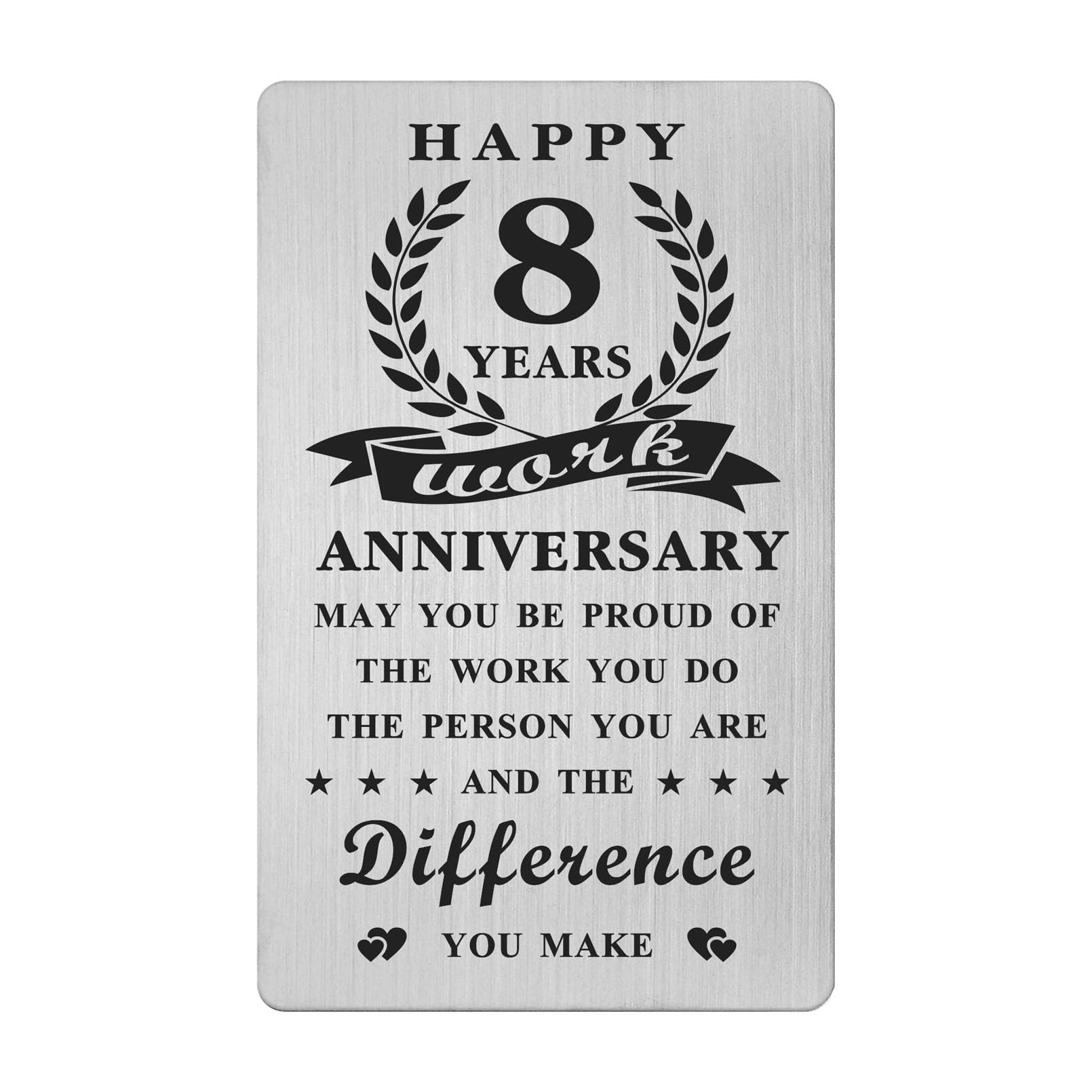 Gezxin Happy 8 Year Work Anniversary Card Gifts for Women Men- 8th Job Anniversary Card Decoration for Employees Coworkers