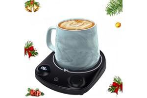 ARISKEY Coffee Warmer for Desk,Smart Mug Warmer Plate Auto Shut Off Coffee Cup Warmer with 5 Temp Settings, Electric Beverage Warmer Candle Wax Warmer Up to 176℉(Rotation Button)