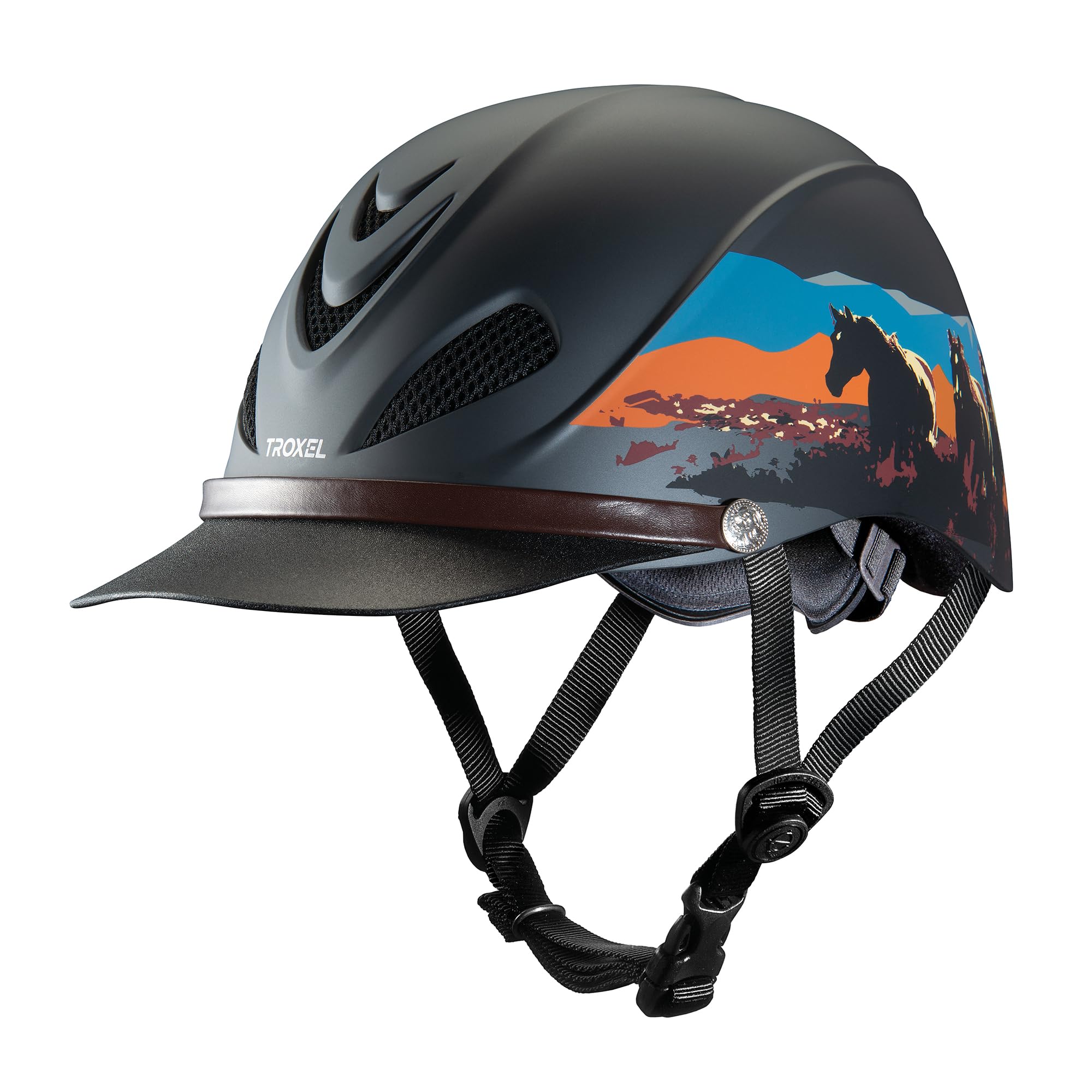 Troxel Dakota Trail Horse Riding Helmet, Low-Profile Light Adjustable Design, Safety Horseback Riding Gear, Extra Large (7-3/8 - 7-3/4), Badlands Image