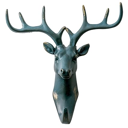 Herngee Deer Head Single Wall Hook Hanger Animal Hook Rustic