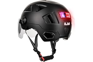 ILM Smart Adult Bike Helmet with Automatic G-Sensor Turn Signal & Brake Warning LED Light Control Road Cycling Helmet E3-12LS