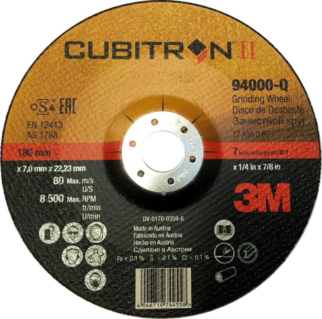 3M Cubitron II 2nd Generation Grinding Disc 115 mm, 7 x 22,23 mm, 36
