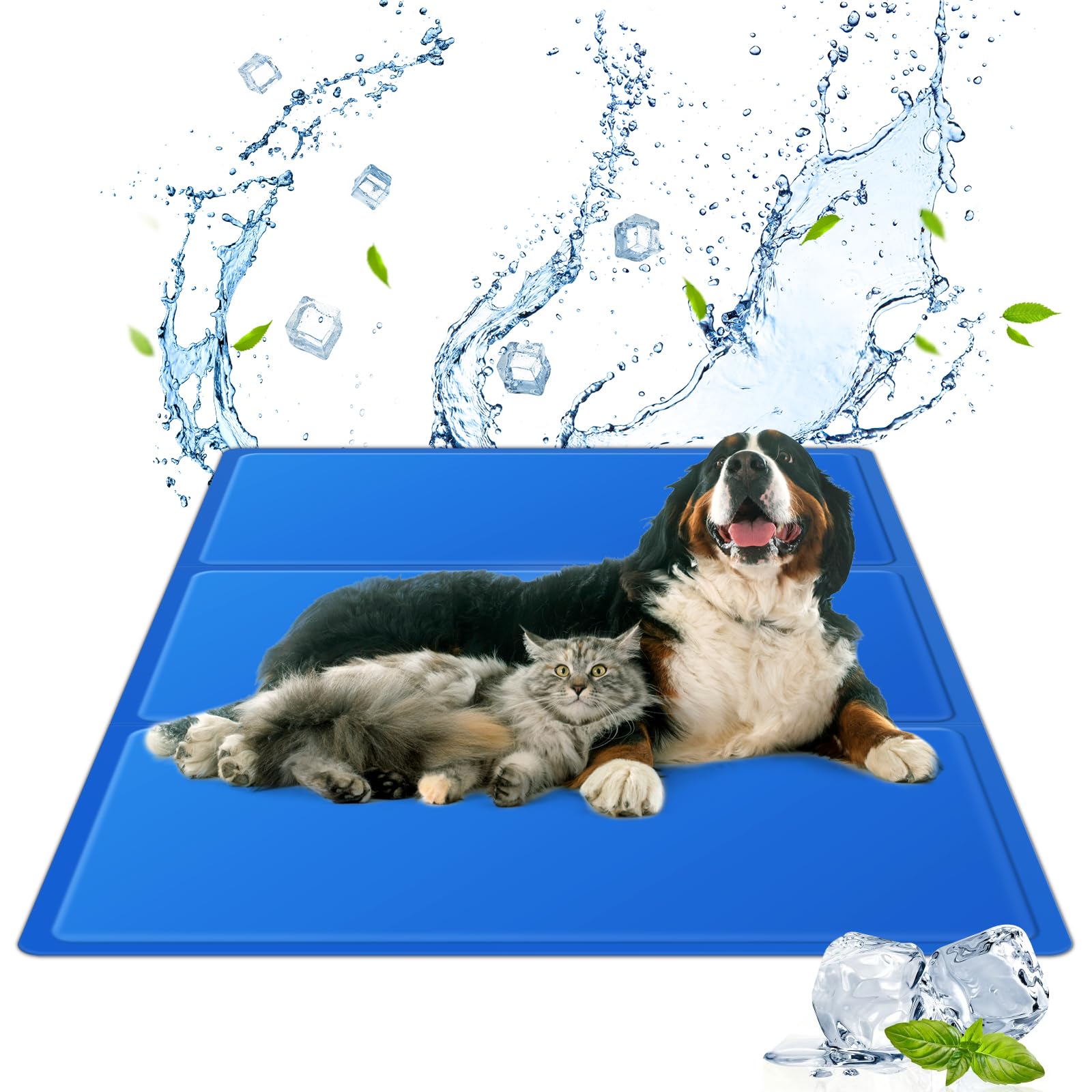 vsshe Dog Cooling Mats Extra Large, 120 * 70cm Self Cooling Mat for Dogs and Cats, Non-Toxic Gel Summer Pet Cool Bed Dog Mat, Double-Sided Cool Pad, Keep Pets Cool in Hot Summer for Indoor Outdoor