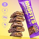 Misfits Caramel Fudge Vegan Protein Bars 15 g Protein Pack of 15 view 2