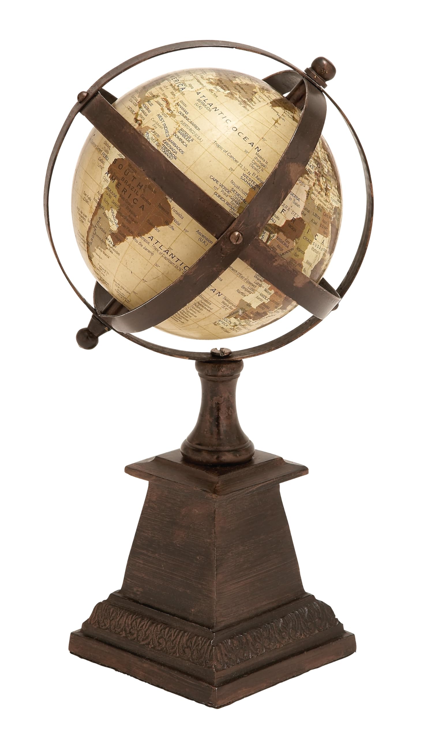 Deco 79 Aluminum Metal Globe, 7