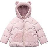 Rokka&Rolla Baby Girls' Water-Resistant Soft Mini Fur Lined Puffer Jacket for Newborn Infant Toddler (6-24M, 2T-5T)