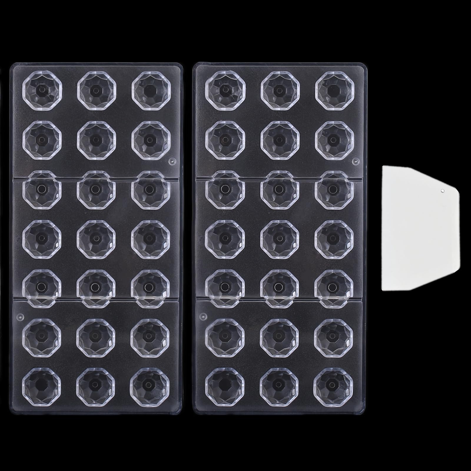 Binwat Chocolate Candy Mold PC Polycarbonate Chocolate Making Mould with Scraper (Diamond, 2pcs)