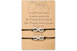 MANVEN Pinky Promise Distance Matching Bracelets(Ver.2) for Best Friends Couple Family Women Mens Teen Girls