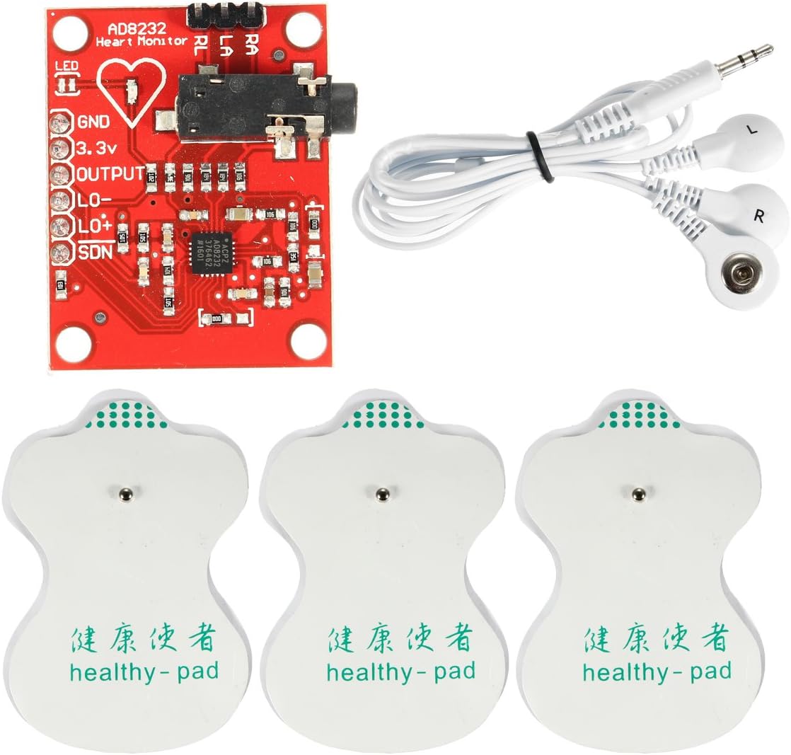 ILS - DC 3.3V AD8232 ECG Measurement Module Kit Portable Heart Monitor Biological